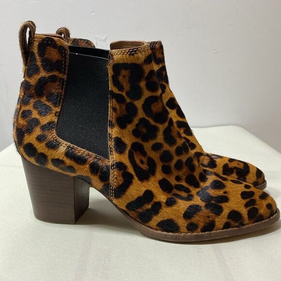 Madewell Leopard Print Calf Hair Regan Boot Size 8 - Picture 4 of 9